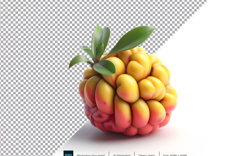 Ackee Fresh fruit isolated on white background 4 Vector Graphic