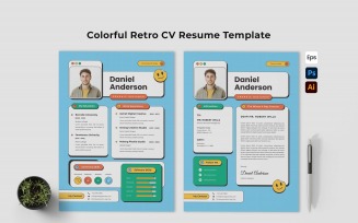 Colorful Retro CV Resume Template