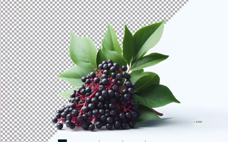 Elderberry Fresh fruit isolated on white background 2. Vector Graphic