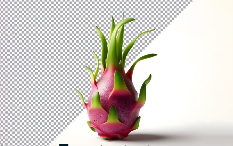 Fresh dragon fruit isolated on white background 3 Vector Graphic