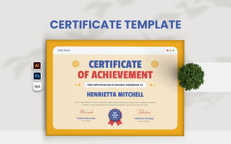 Kids Achievement Certificate Corporate Identity