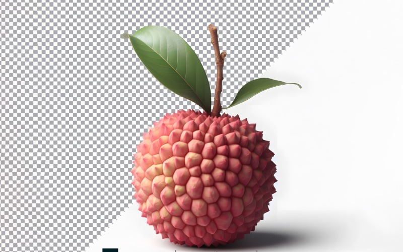 Lychee Fresh fruit isolated on white background 7 Vector Graphic