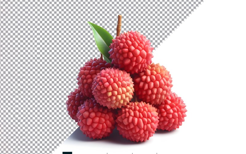 Lychee Fresh fruit isolated on white background 8 Vector Graphic