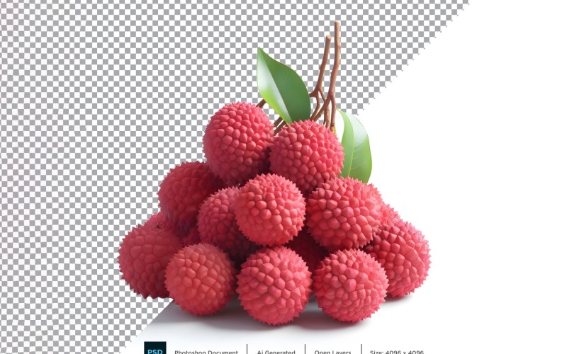 Lychee fruit isolated on white background 9 Vector Graphic