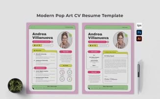 Modern Pop Art CV Resume Template