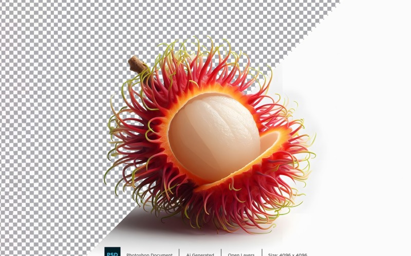 Rambutan Fresh fruit isolated on white background 3 Vector Graphic