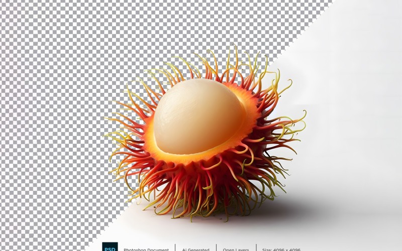 Rambutan Fresh fruit isolated on white background 5 Vector Graphic