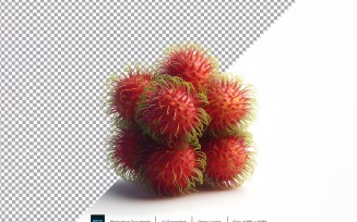 Rambutan Fresh fruit isolated on white background 6