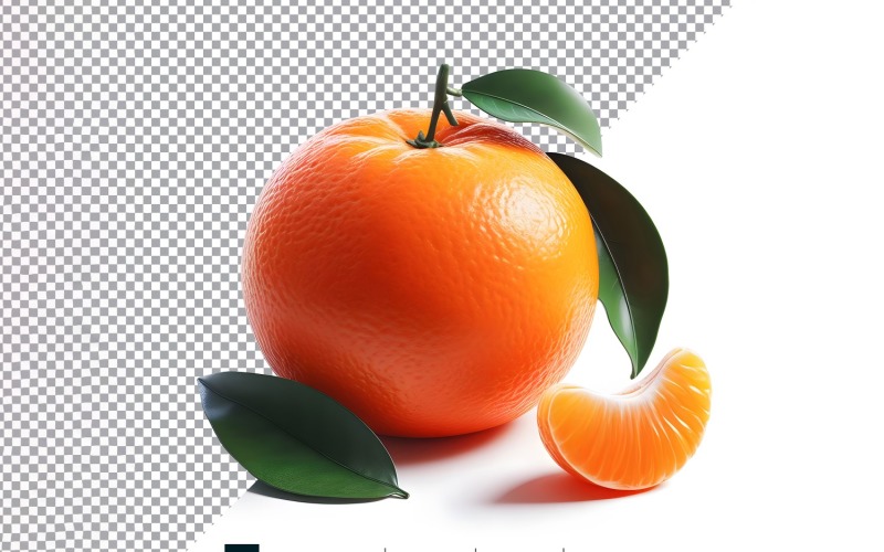 Tangerine Fresh fruit isolated on white background 1 Vector Graphic
