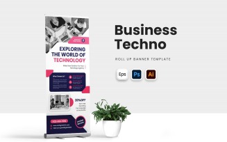 Business Techno Roll Up Banner