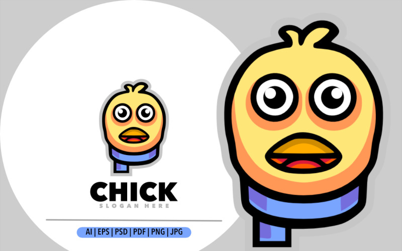 Chick head mascot logo design Logo Template