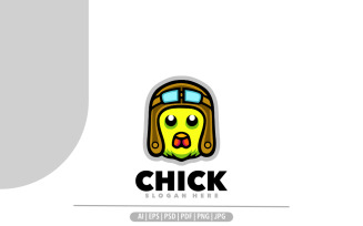 Chick pilot mascot logo template design