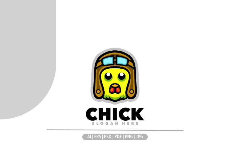 Chick pilot mascot logo template design Logo Template