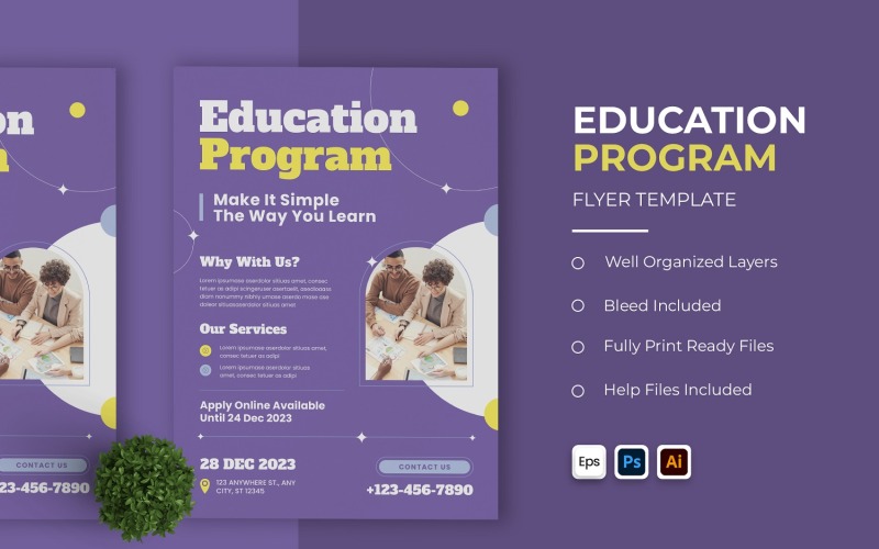 Education Program Flyer Template Corporate Identity