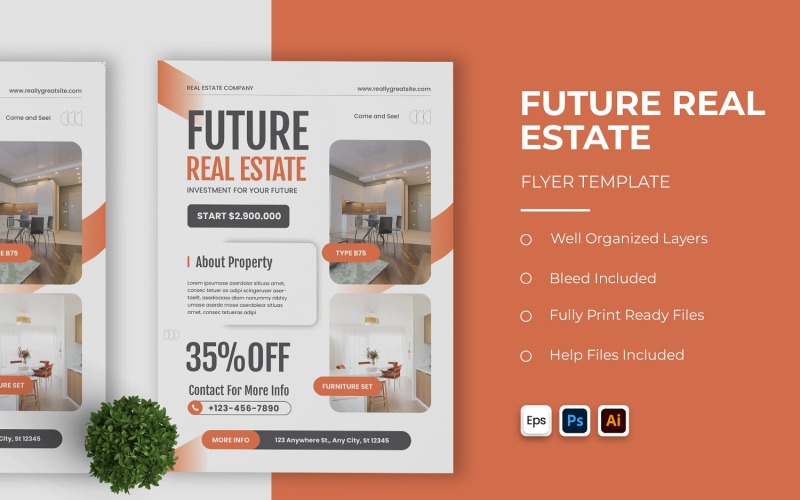 Future Real Estate Flyer Template Corporate Identity