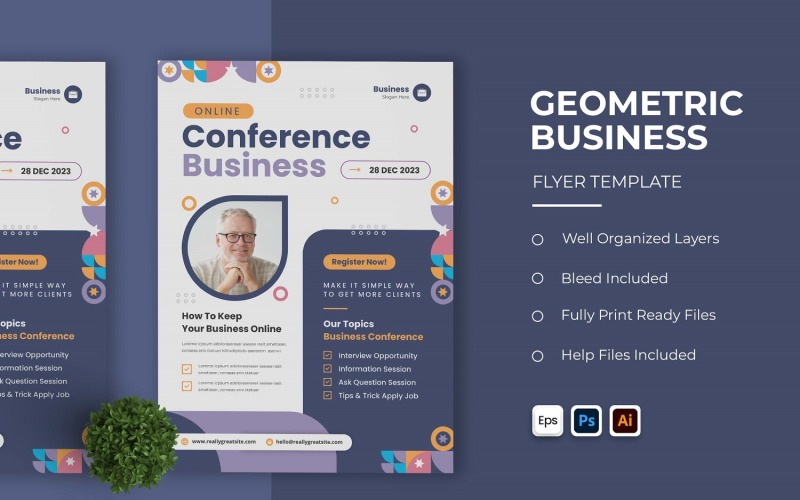 Geometric Business Flyer Template Corporate Identity