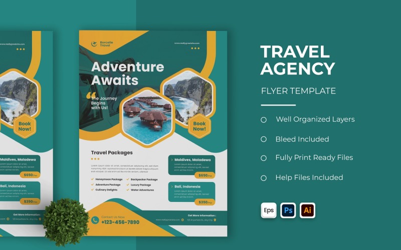 Green Travel Agency Flyer Corporate Identity