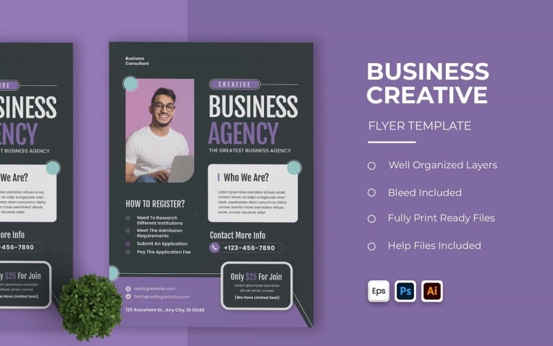 Purple Business Creative Flyer Corporate Identity