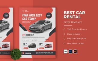 Red Car Rental FlyerTemplate