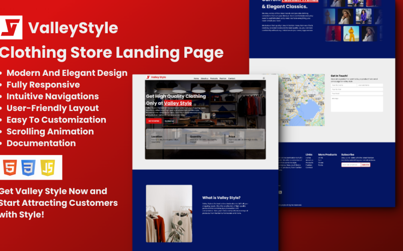valleystyle - Clothing Store Landing Page Landing Page Template