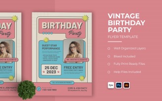 Vintage Birthday Party Flyer