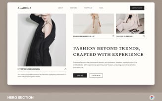 Alarona - Fashion Stylist Portfolio Hero Section Figma Template