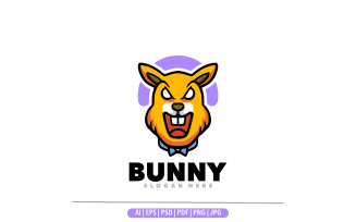 Bunny head aggressive mascot logo design
