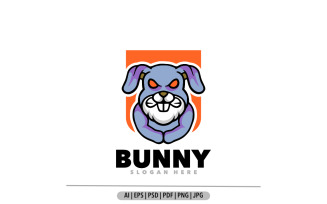 Bunny rabbit mascot logo design template