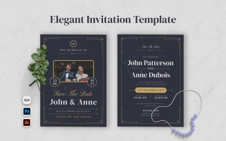 Classic Elegant Wedding Invitation Template