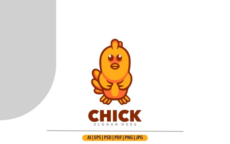 Cute chick mascot cartoon logo illustration design Logo Template
