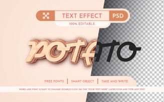 3D Potato - Editable Text Effect, Font Style