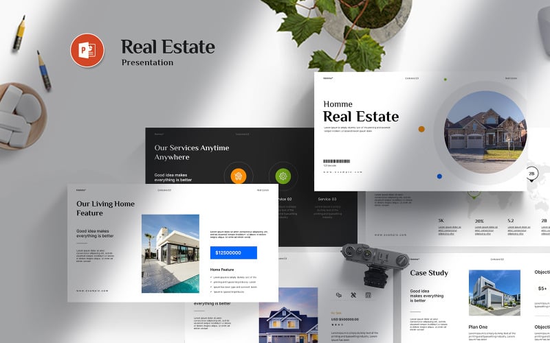 Minimal Real Estate Presentation PowerPoint Template