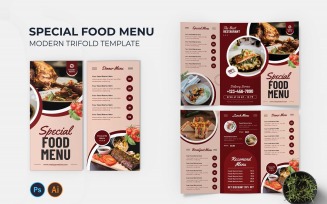 Special Food Menu Modern Trifold Brochure