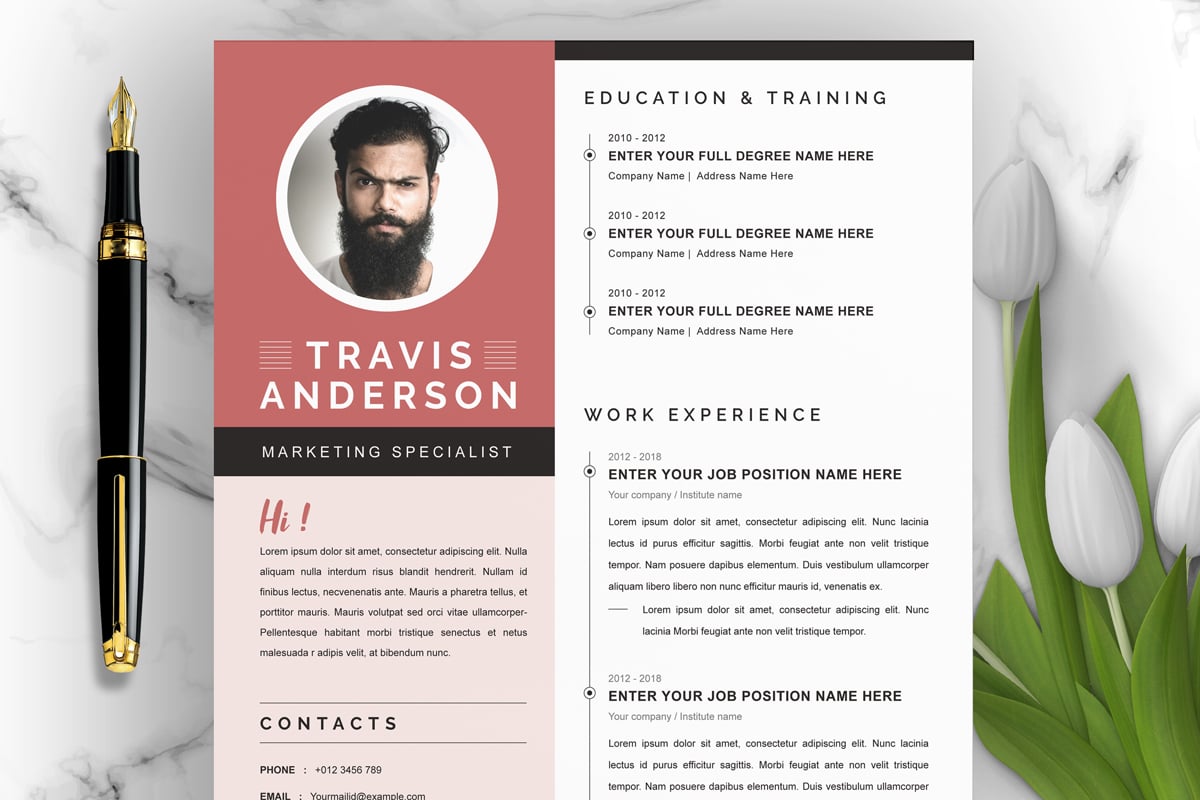 Template #374412 Page Resume Webdesign Template - Logo template Preview