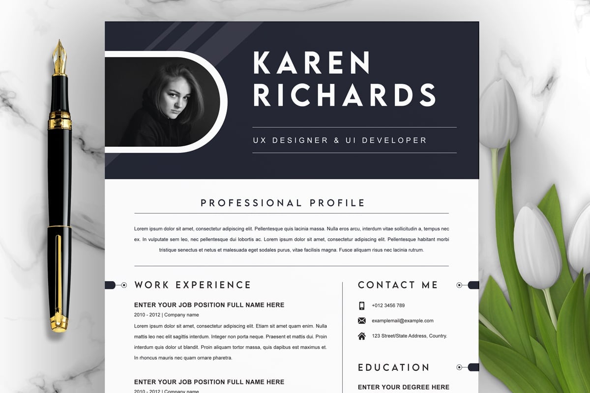 Template #374425 Page Resume Webdesign Template - Logo template Preview