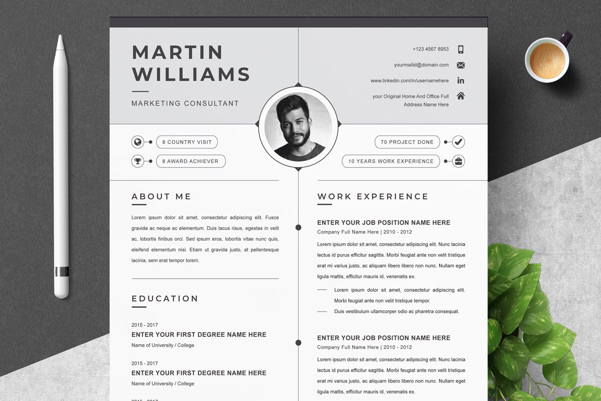 Template #374431 Page Resume Webdesign Template - Logo template Preview