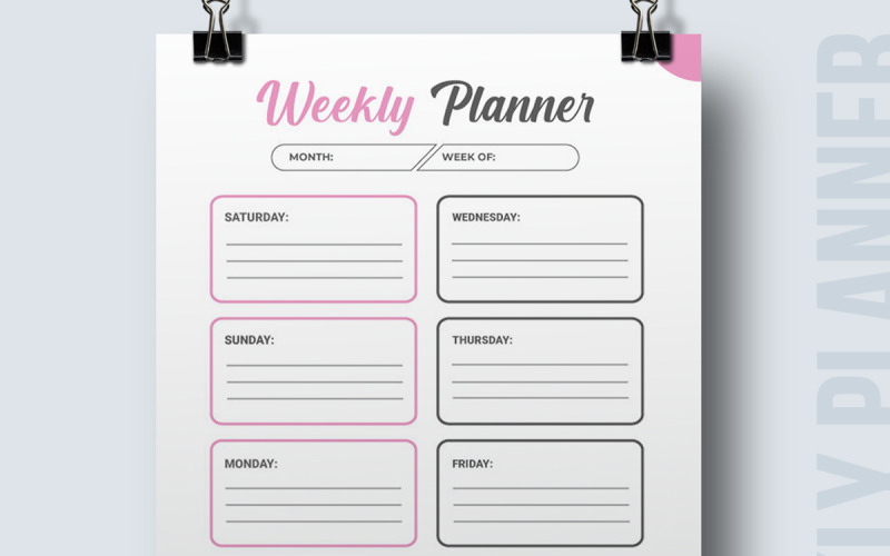 Simple Weekly Planner Template Corporate Identity