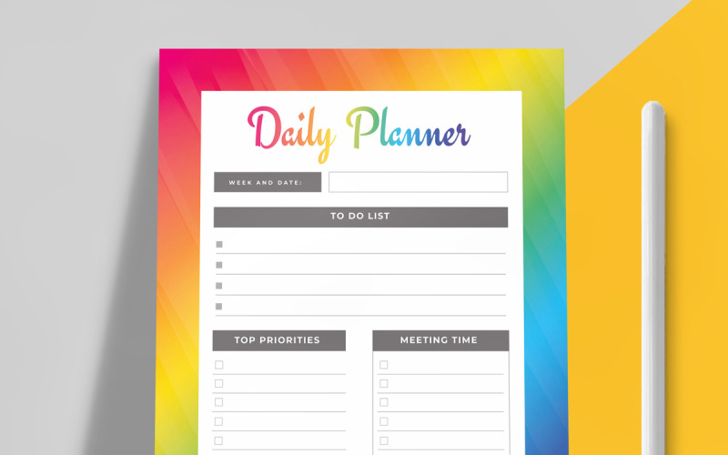 Daily Planner Template Layout Corporate Identity