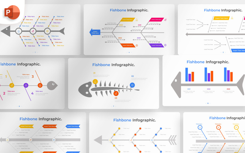 Fishbone PowerPoint Infographic Template PowerPoint Template