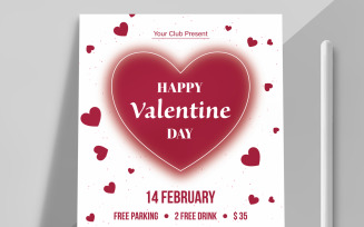 Happy Valentines Day Party Flyer Template.