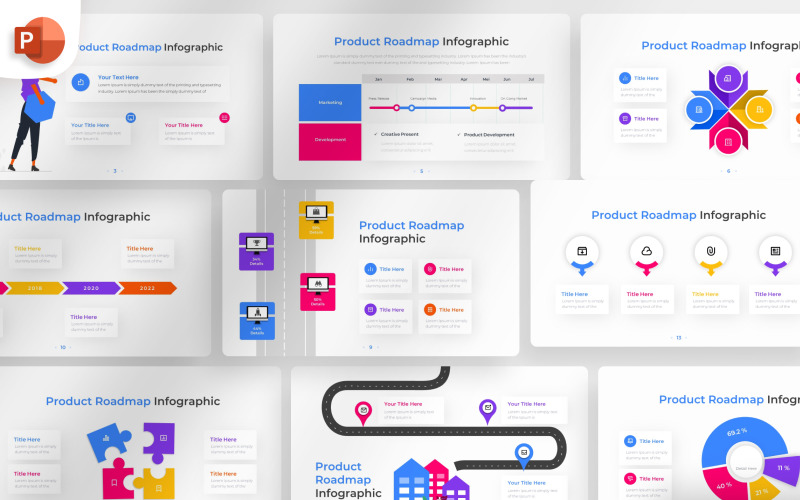 Product Roadmap PowerPoint Infographic Template PowerPoint Template