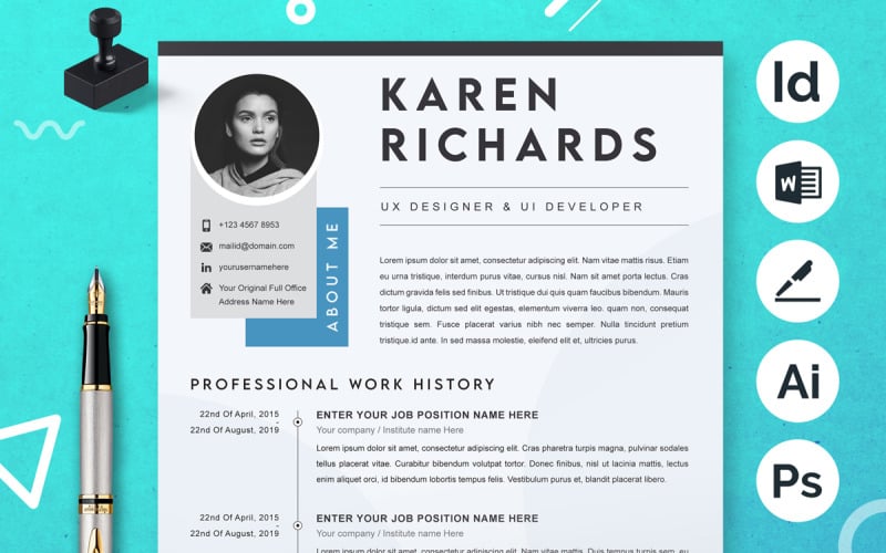 Professional CV Template Design Layout Resume Template