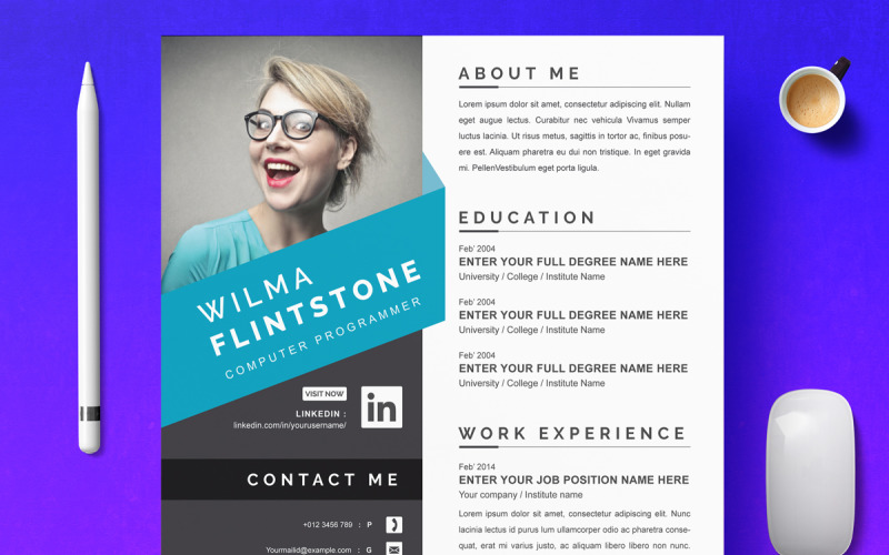 Professional Resume Template Design Layout