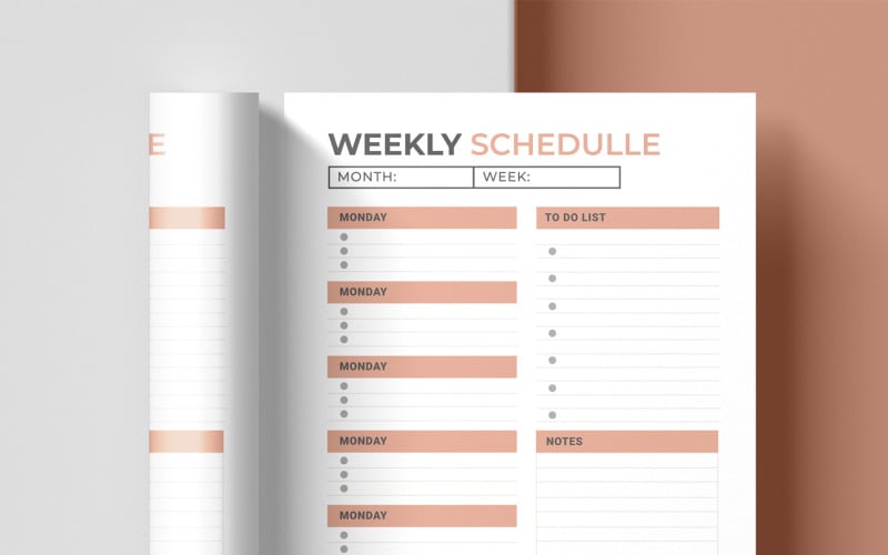 Weekly Schedule Template Tayout Corporate Identity
