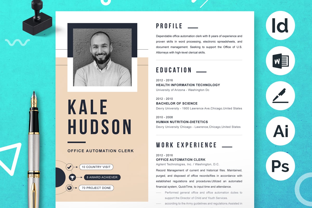 Template #374631 Best Resume Webdesign Template - Logo template Preview