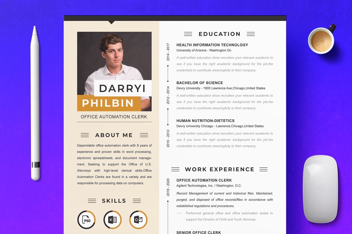 Template #374632 Clean Resume Webdesign Template - Logo template Preview