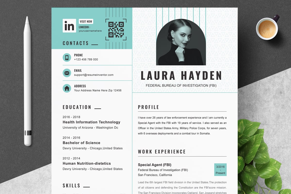 Template #374649 Page Resume Webdesign Template - Logo template Preview