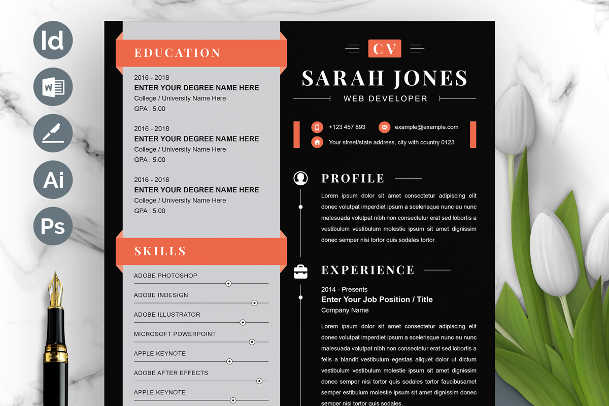 Template #374650 Page Resume Webdesign Template - Logo template Preview