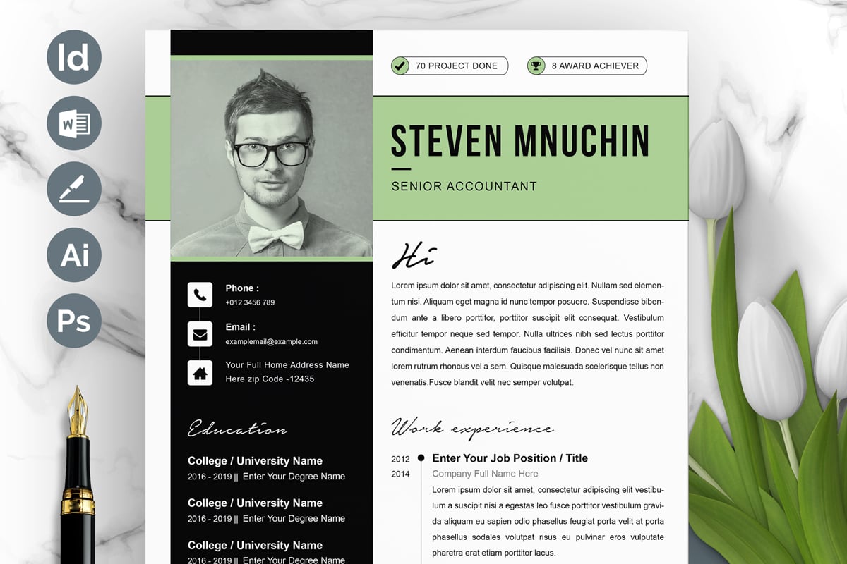 Template #374659 Page Resume Webdesign Template - Logo template Preview