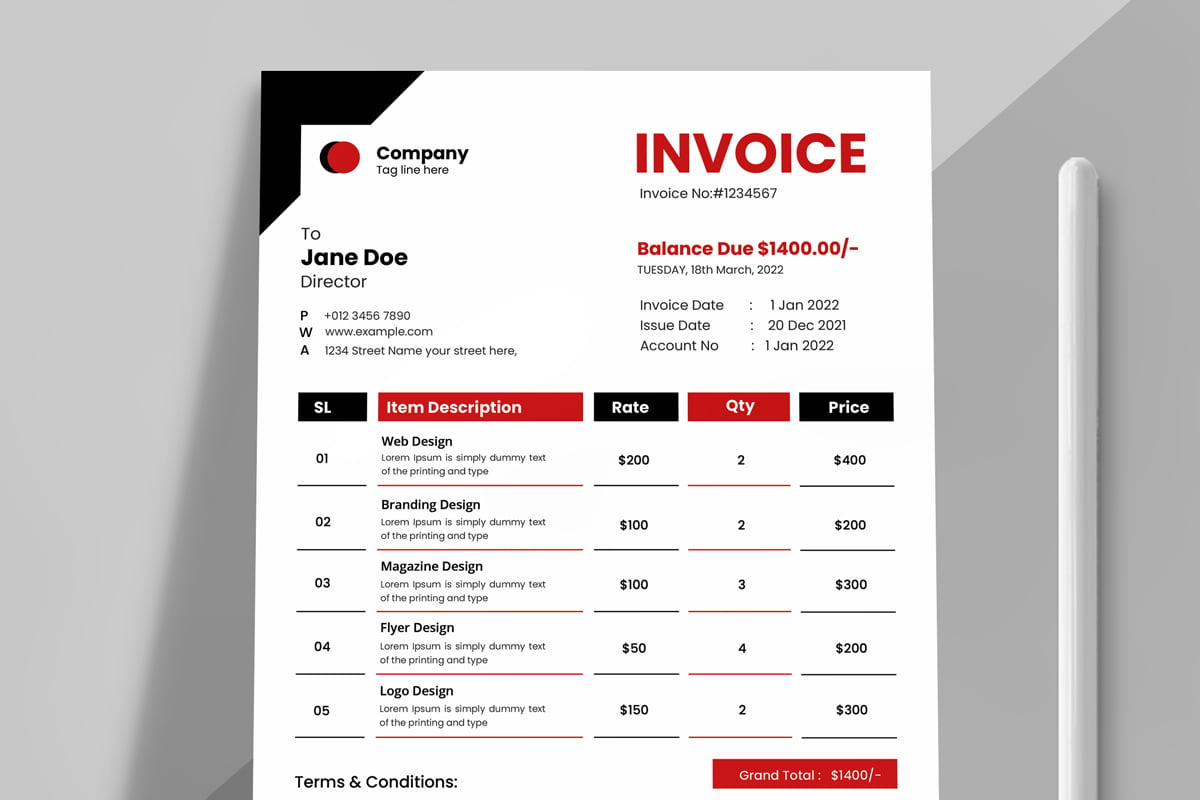 Template #374674 Invoice Clean Webdesign Template - Logo template Preview